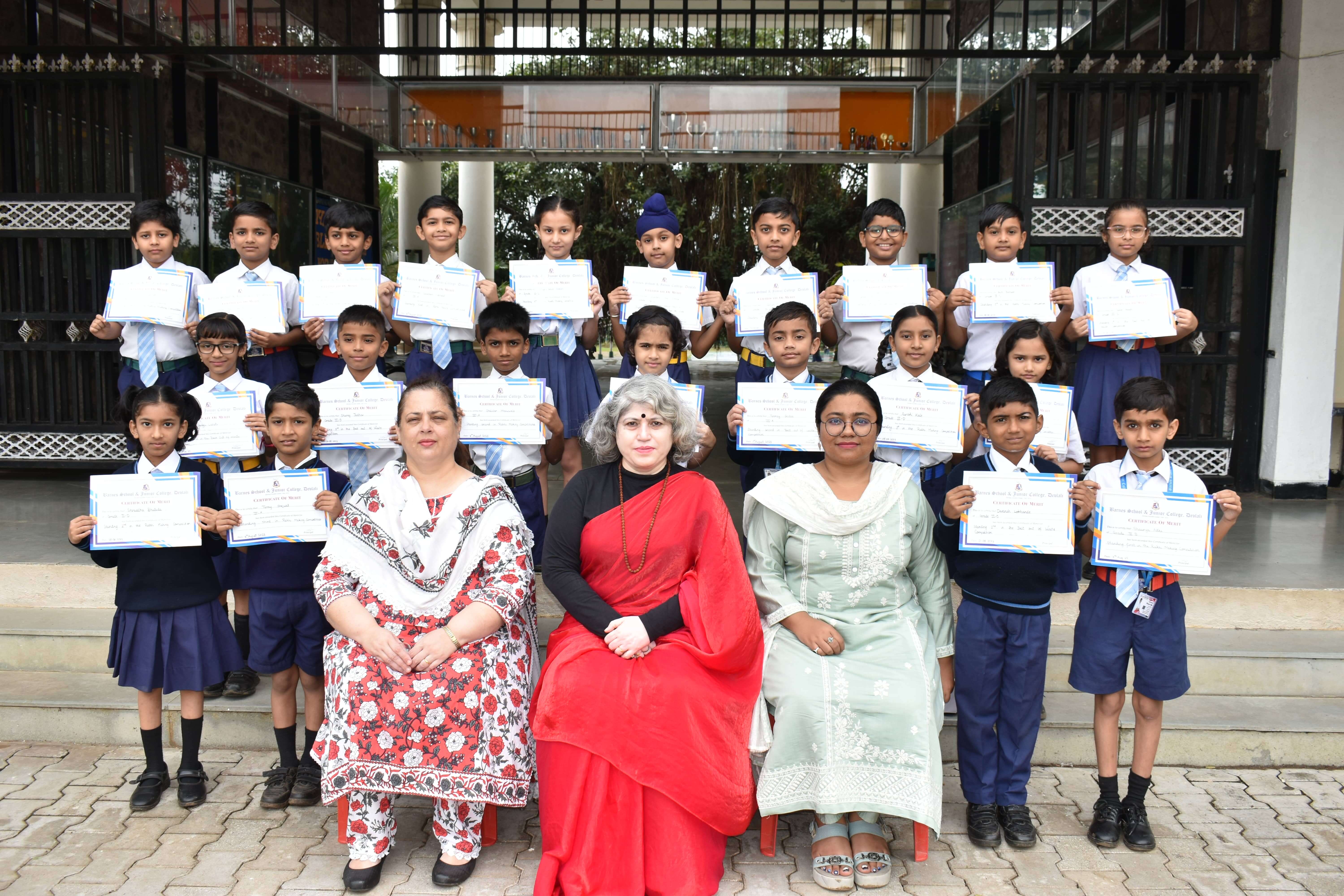 Winners of Best Out of Waste & Rakhi Making Competitions